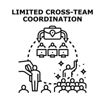 Limited cross team coordination problem and business solution Stock Illustration