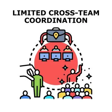 Limited cross team coordination problem and business solution Illustrazione stock