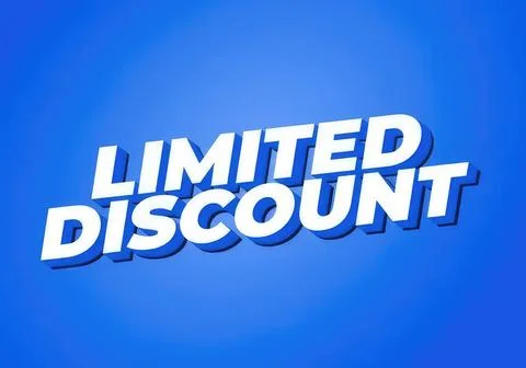 Limited discount text on blue background for sale promotion Stock Illustration