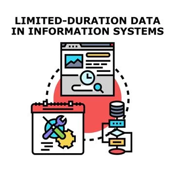 Limited duration data in information systems management Illustrazione stock