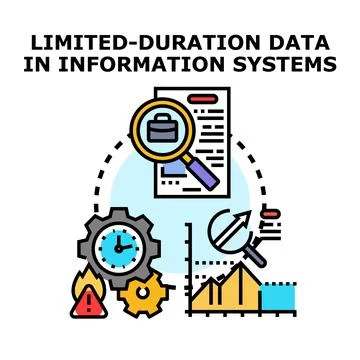 Limited duration data in information systems concept Stock Illustration