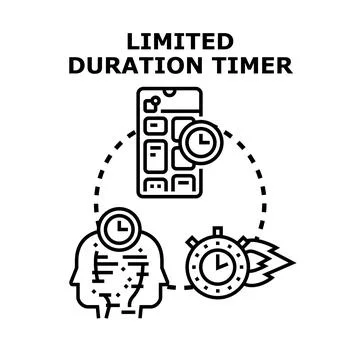 Limited duration timer concept on mobile phone Stock Illustration