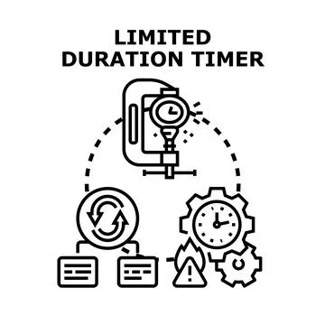 Limited duration timer concept representing time constraints Stock Illustration