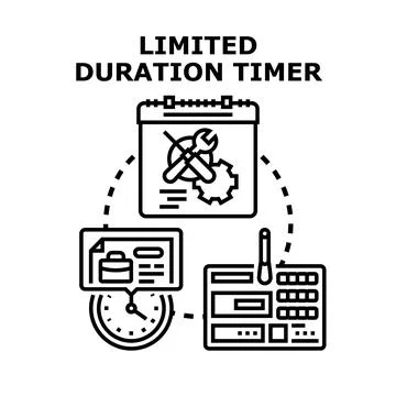 Limited duration timer setting up event planning Illustrazione stock
