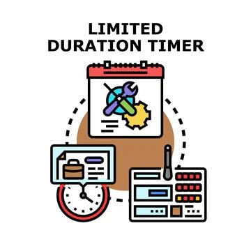 Limited duration timer setting up event planning Stockillustratie