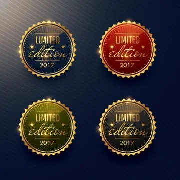 Limited edition labels set vector design Stock Illustration