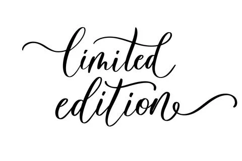 Limited Edition lettering in elegant cursive script with decorative flourishe Stock Illustration