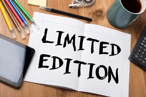 LIMITED EDITION - Note Pad With Text On Wooden Table Stock Photos