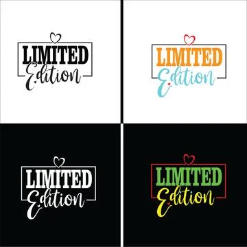 Limited edition typography logo set Stock Illustration