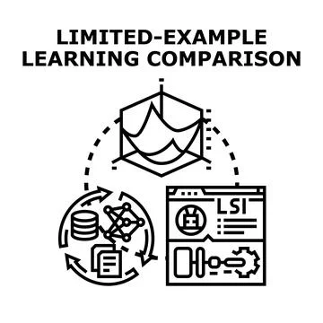 Limited example learning comparison concept vector 库存插图