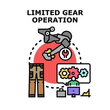 Limited gear operation concept vector illustration Illustrazione stock