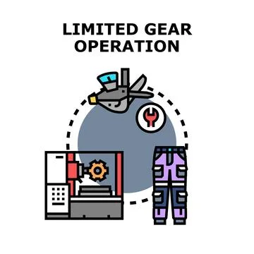 Limited gear operation vector concept illustration Illustrazione stock