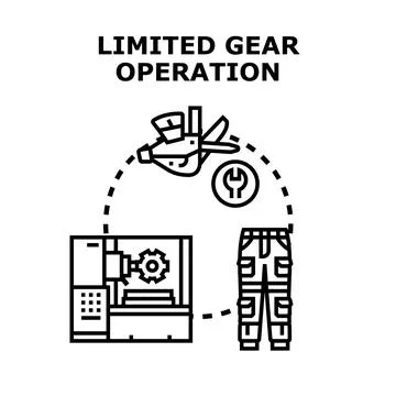 Limited gear operation vector concept illustration Stock Illustration