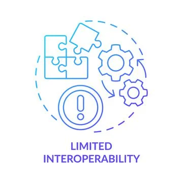 Limited interoperability blue gradient concept icon 스톡 일러스트