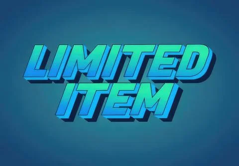 Limited item text in 3d style with blue shadow on background Stock Illustration