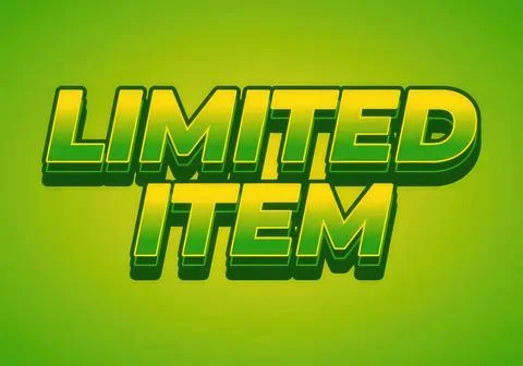 Limited item text with green background and bold style Stock Illustration