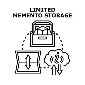 Limited memento storage with data transfer and cloud computing Stock Illustration