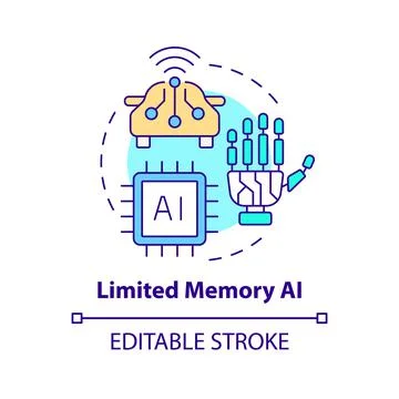 Limited memory AI concept icon Illustrazione stock