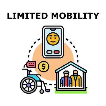 Limited mobility support and home assistance concept Stock Illustration