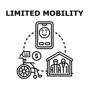 Limited mobility support and home assistance concept Stock Illustration