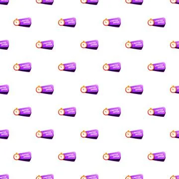 Limited offer countdown timer banners seamless pattern Stockillustratie