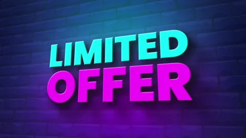 Limited offer light text on brick wall animation. Stock Footage 255291760