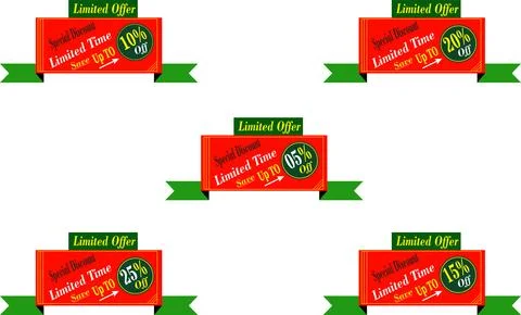 Limited offer red banner vector design  white bold text for urgent promo sales Stock-Illustration