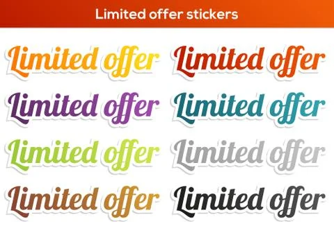 Limited offer sticker set Stock Illustration