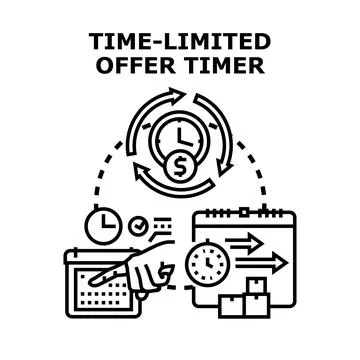 Limited offer timer concepts and deadline management Stock Illustration
