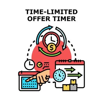 Limited offer timer concepts and deadline management Stock Illustration