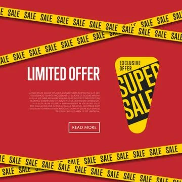 Limited offer website template with text Stock Illustration
