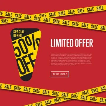 Limited offer website template with text Stock Illustration
