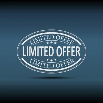 Limited Offer white Vector Icon Design on a blue bgackground Illustrazione stock