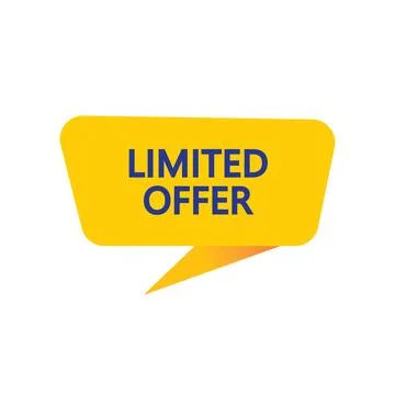 Limited Offer - Yellow Speech Bubble. Button, Sign, Label, Icon, Tag, Badge. Stock Illustration