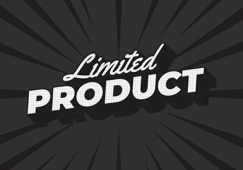 Limited product. Text effect in 3D style in black and white colors Stock Illustration