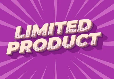 Limited product. Text effect in 3D style in modern colors Stock Illustration