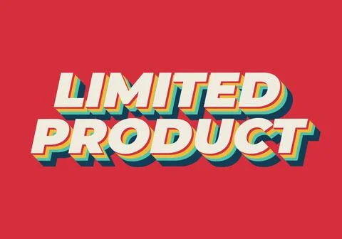 Limited product. Text effect in 3D style in modern colors Stock Illustration