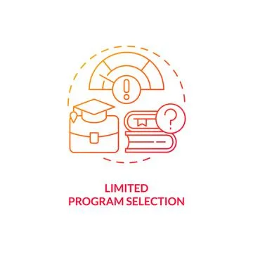 Limited program selection red gradient concept icon Stock Illustration