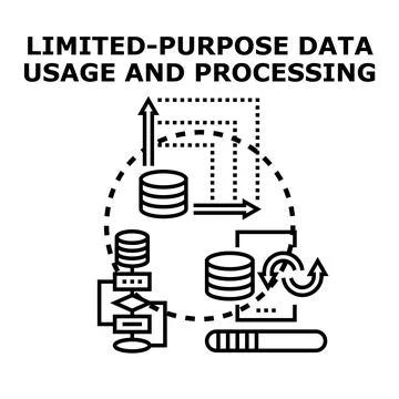 Limited purpose data usage and processing イラスト素材
