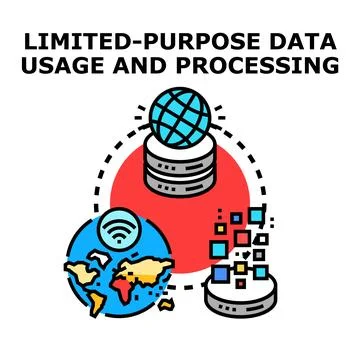 Limited purpose data usage and processing concept icon 스톡 일러스트