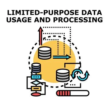 Limited purpose data usage and processing Stock Illustration