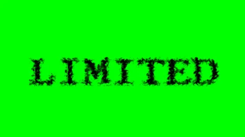 Limited smoke text effect green isolated background Stock Footage 138722873