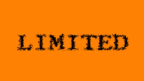 Limited smoke text effect orange isolated background Stock Footage 138722881