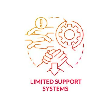 Limited support systems red gradient concept icon Stock Illustration