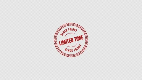 Limited Time Animated Black Friday Badge Alpha Channel Transparent Background Stock Footage 319895265