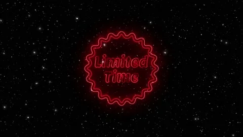 Limited Time animated with burn effect black background and green screen Stock Footage 212086448
