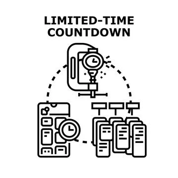 Limited time countdown for online promotion sale Stock Illustration
