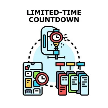 Limited time countdown for online promotion sale Stock Illustration