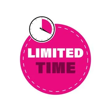 Limited time label with clock イラスト素材