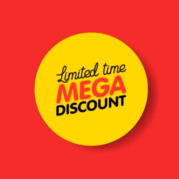 Limited time mega discount. Vector flat illustration. Exclusive super discoun 库存插图